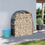 Log Holder Anthracite 120x45x140cm Galvanised Steel