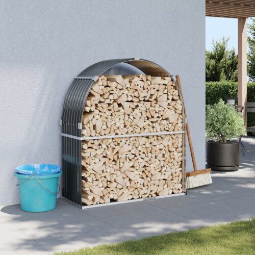Log Holder Anthracite 120x45x140cm Galvanised Steel