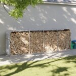 Log Holder Light Grey 300x45x100cm Galvanised Steel