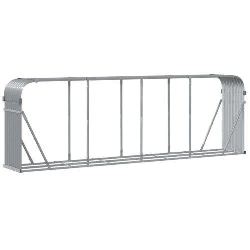 Log Holder Light Grey 300x45x100cm Galvanised Steel - Image 2