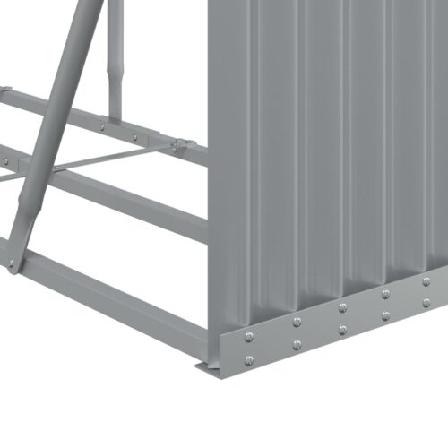Log Holder Light Grey 300x45x100cm Galvanised Steel - Image 7