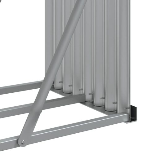 Log Holder Light Grey 300x45x100cm Galvanised Steel - Image 8
