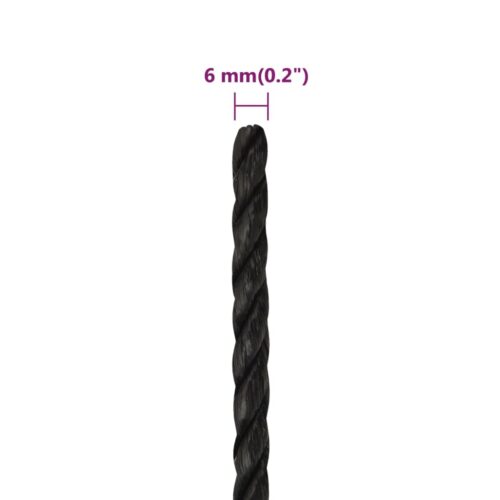 Black Poly Rope 6mm 25M Polypropylene - Image 6
