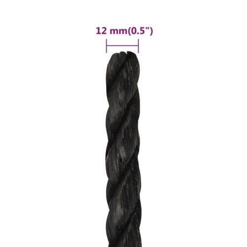 Black Poly Rope 12mm 25M Polypropylene - Image 6