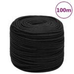 Boat Rope Full Black 6mm 100M Polypropylene