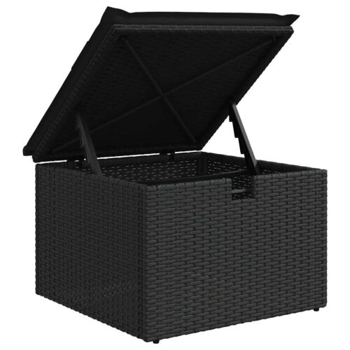 8-Piece Outdoor Sofa Set Garden Patio Lounge Cushions Chairs Black Poly Rattan - Image 11