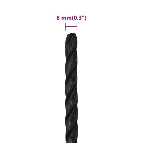 Black Poly Rope 8mm 50M Polypropylene - Image 6