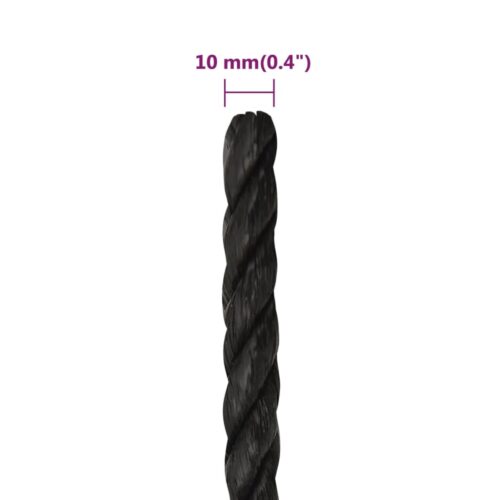 Black Poly Rope 10mm 50M Polypropylene - Image 6