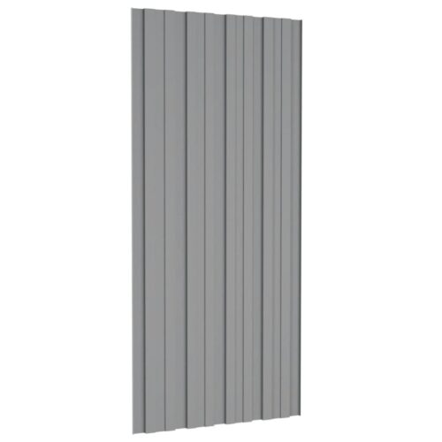 Roof Panels 12pcs Galvanised Steel Grey 100x45 cm - Image 5