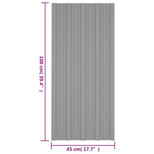Roof Panels 12pcs Galvanised Steel Grey 100x45 cm - Image 7