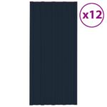 Roof Panels 12pcs Galvanised Steel Anthracite 100x45 cm