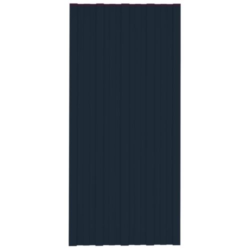 Roof Panels 12pcs Galvanised Steel Anthracite 100x45 cm - Image 2