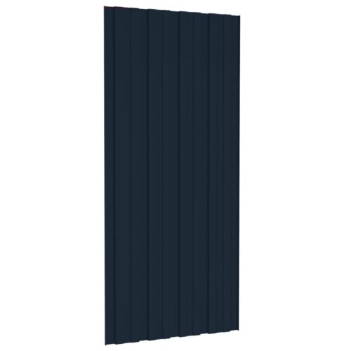Roof Panels 12pcs Galvanised Steel Anthracite 100x45 cm - Image 4