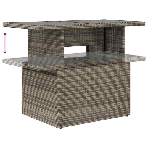 6-Piece Outdoor Sofa Set Garden Patio Lounge Cushions Chairs Grey Poly Rattan - Image 10