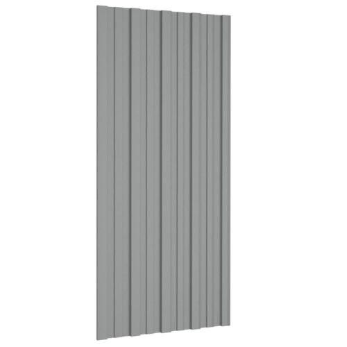 Roof Panels 36pcs Galvanised Steel Grey 100x45 cm - Image 3