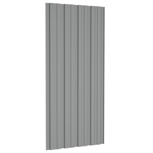 Roof Panels 36pcs Galvanised Steel Grey 100x45 cm - Image 5