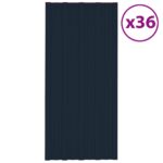 Roof Panels 36pcs Galvanised Steel Anthracite 100x45 cm