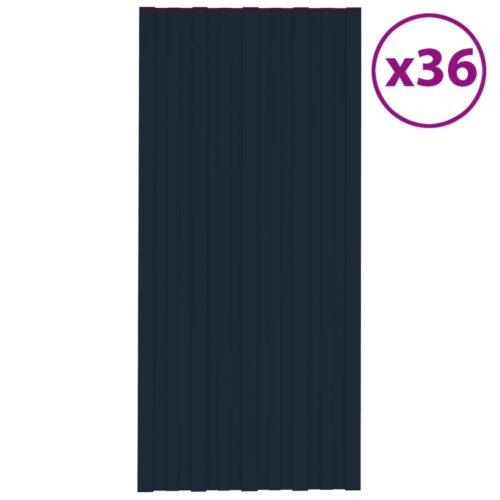 Roof Panels 36pcs Galvanised Steel Anthracite 100x45 cm