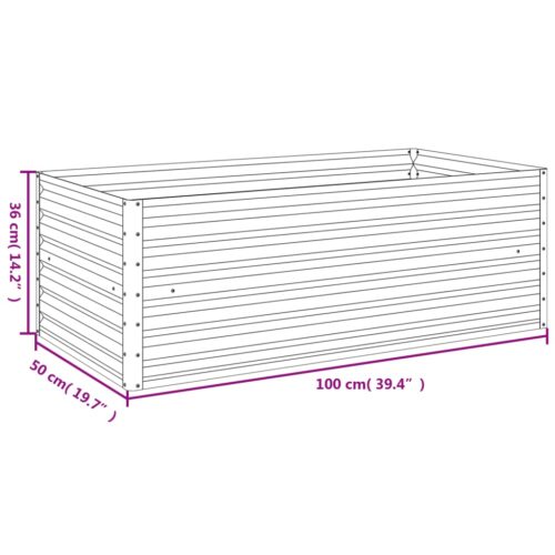 Raised Garden Bed 100x50x36cm Corten Steel - Image 7