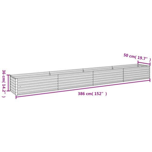 Raised Garden Bed 386x50x36cm Corten Steel - Image 7