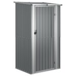 Garden Shed Grey 118.5x97x209.5cm Galvanised Steel