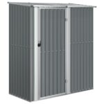 Garden Shed Grey 180.5x97x209.5cm Galvanised Steel