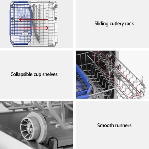 Devanti 60cm 14 Place Settings Freestanding Dishwasher Silver - Image 5