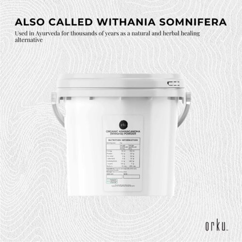 2.5Kg Organic Ashwagandha Powder Tub Withania Somnifera Root Herb Supplement - Image 2
