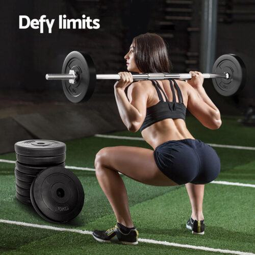 Everfit 30kg Barbell Weight Plates Standard Home Gym Press Fitness Exercise - Image 5