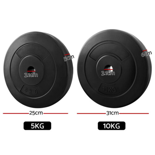 Everfit 50kg Barbell Weight Plates Standard Home Gym Press Fitness Exercise - Image 2