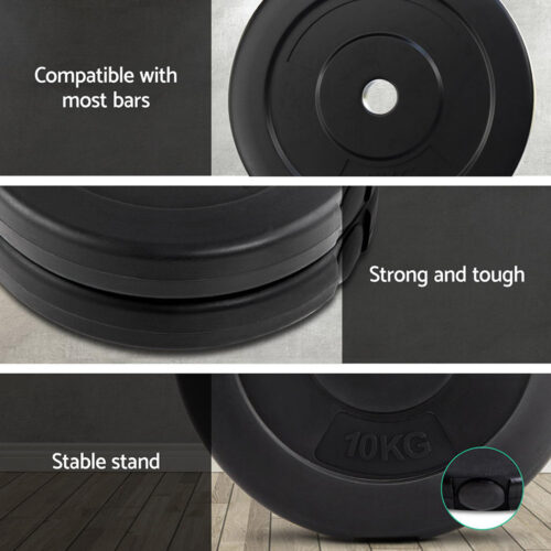Everfit 50kg Barbell Weight Plates Standard Home Gym Press Fitness Exercise - Image 3