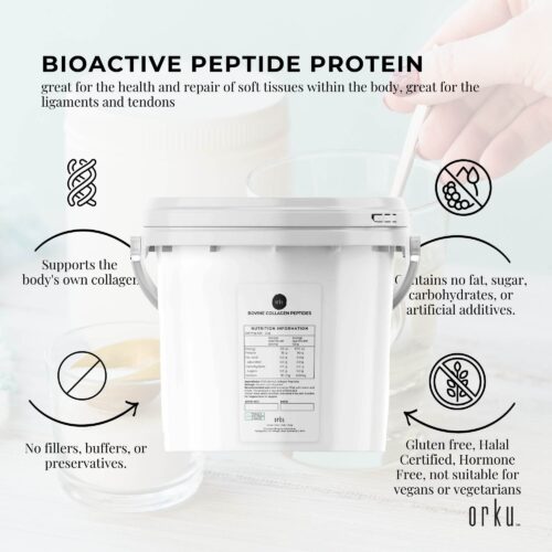 2.5Kg Collagen Powder Bucket Bovine Protein Peptide Supplement Unflavoured - Image 3