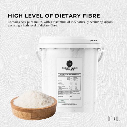 Orku 800g Chicory Root Inulin Powder Tub Unflavoured Natural Prebiotic Fibre - Image 2