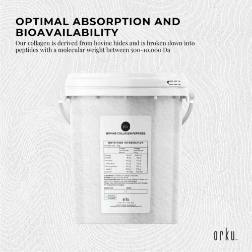 600g Collagen Powder Bucket Bovine Protein Peptide Supplement Unflavoured - Image 2