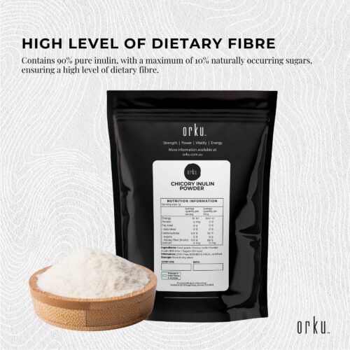 Orku 100g Chicory Root Inulin Powder Unflavoured Natural Prebiotic Fibre - Image 2