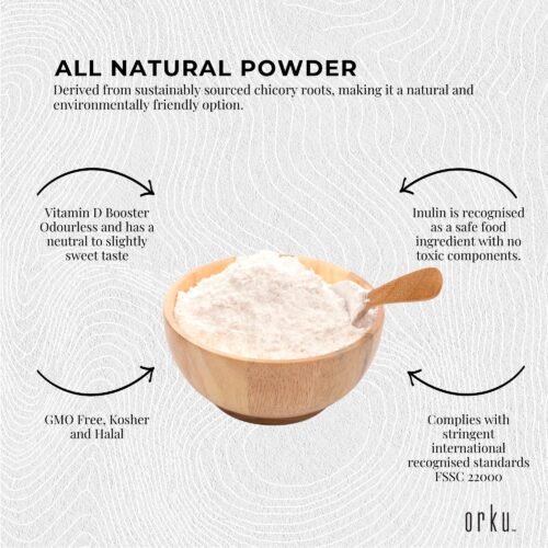 Orku 100g Chicory Root Inulin Powder Unflavoured Natural Prebiotic Fibre - Image 4