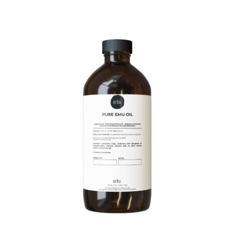 Orku 500ml Pure Emu Oil Natural Undiluted Australian Dromaius Novaehollandiae