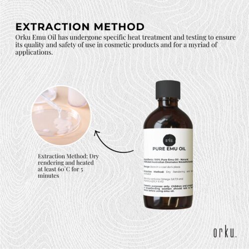 Orku 250ml Pure Emu Oil Natural Undiluted Australian Dromaius Novaehollandiae - Image 3