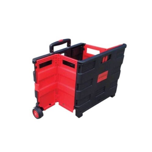 Foldable Shopping Cart Portable Collapsible Wheeled Folding Trolley Crate - Image 3