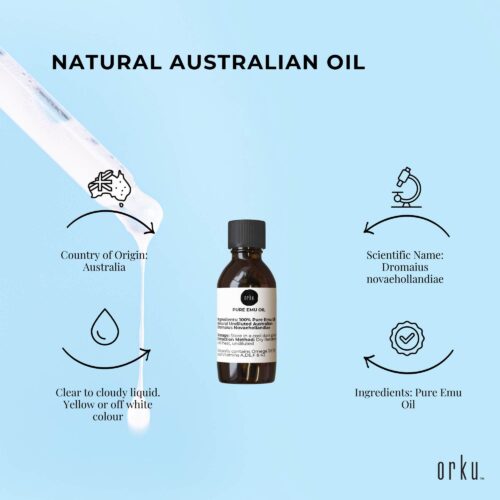 Orku 10ml Pure Emu Oil Natural Undiluted Australian Dromaius Novaehollandiae - Image 4