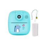 Kids Rechargeable Instant Print Camera Blue Digital Thermal Photo Video MP3