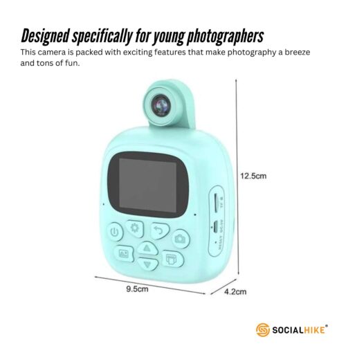 Kids Rechargeable Instant Print Camera Blue Digital Thermal Photo Video MP3 - Image 2