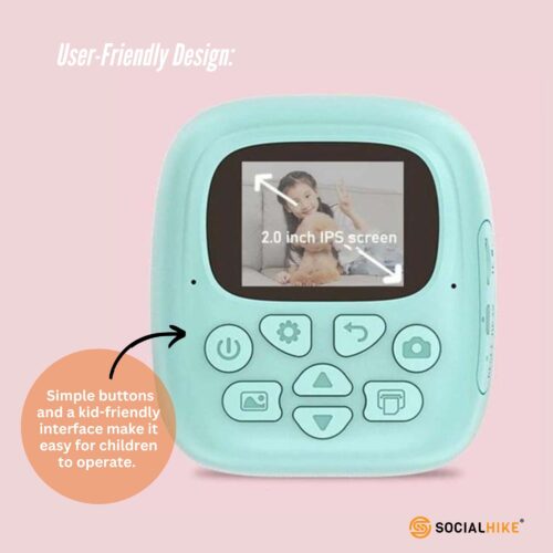 Kids Rechargeable Instant Print Camera Blue Digital Thermal Photo Video MP3 - Image 4