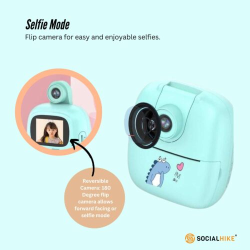 Kids Rechargeable Instant Print Camera Blue Digital Thermal Photo Video MP3 - Image 6