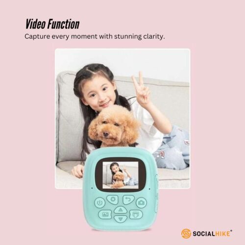 Kids Rechargeable Instant Print Camera Blue Digital Thermal Photo Video MP3 - Image 7