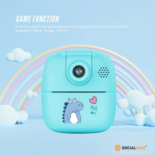 Kids Rechargeable Instant Print Camera Blue Digital Thermal Photo Video MP3 - Image 8