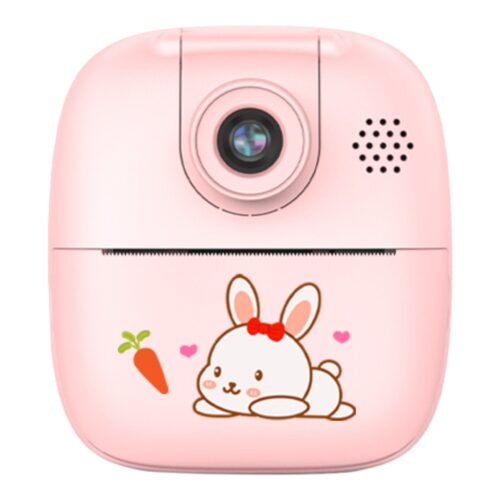 Kids Rechargeable Instant Print Camera Pink Digital Thermal Photo Video MP3