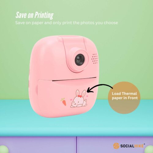 Kids Rechargeable Instant Print Camera Pink Digital Thermal Photo Video MP3 - Image 3