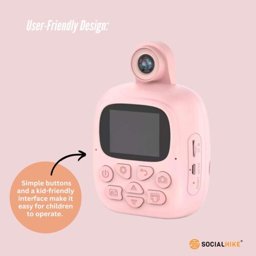 Kids Rechargeable Instant Print Camera Pink Digital Thermal Photo Video MP3 - Image 4
