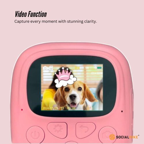Kids Rechargeable Instant Print Camera Pink Digital Thermal Photo Video MP3 - Image 7